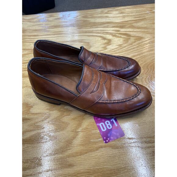 Allen Edmonds Randolph Men's 9.5 Brown Leather Slip-On Low Top Penny Loafers